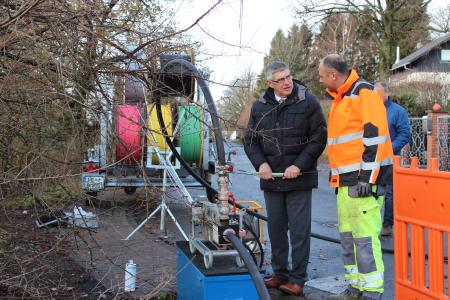 Landrat Manfred Görig im Gespräch mit Marco Mulfinger