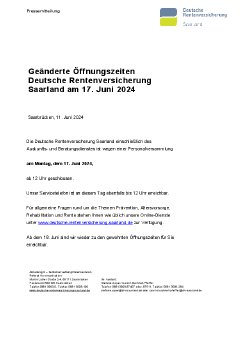 20240611_Geänderte Öffnungszeiten DRV Saarland wegen Personalversammlung.pdf
