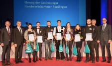 Die Landessieger aus dem Bezirk der Handwerkskammer Reutlingen bei der Abschlussfeier in Heidenheim