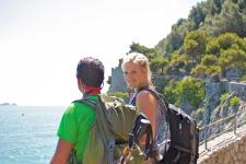 Trekker unterwegs auf dem Amalfi-Panoramaweg