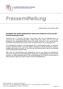 Pressemitteilung_Delegierte der Landesärztekammer Hessen beschließen Lockerung des Fernbehandlun.pdf