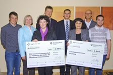 (v.l.n.r.): Benjamin Wahler (Würzburger), Susanne Mott, Ina Schmolke, Dr. Johannes Wirbelauer (alle KIWI e.V.), Jürgen Schürger (Vogel Business Media), Inge Dufey, Dr. Gerhard Schams (beide Frühdiagnose Zentrum Würzburg), Christian Iff (Würzburger)