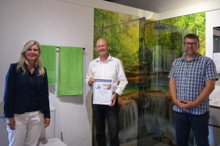v.l.n.r.: Susanne Stiehle (Inhaberin), Markus Braun (Fachberater), Markus Schlosser (Bauleiter)
