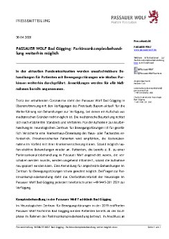 Pressemitteilung PASSAUER WOLF Bad Gögging - Parkinsonkomplexbehandlung weiter möglich.pdf