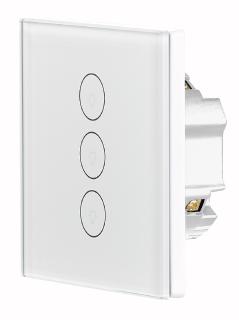 NX 4506 02 Luminea Home Control Touch Dreifach Lichtschalter LHC 103.on. Amazon Alexa und Google Assistant kompatibel (1)