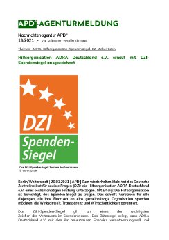 APD_13_2021_Hilfsorganisation ADRA Deutschland e.V. erneut mit DZI-Spendensiegel ausgezeichnet.pdf