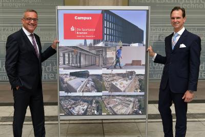 Sparkassenvorstände Dr. Tim Nesemann und Thomas Fürst (v.r.n.l.) / Copyrigh: Die Sparkasse Bremen, Foto: MBahlo