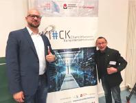  Sven Poka, oncampus GmbH, (links) und Andreas Wittke, ILD TH Lübeck, zur Präsentation auf der KI-Konferenz an der CAU, Kiel 2019 / Foto (ILD)
