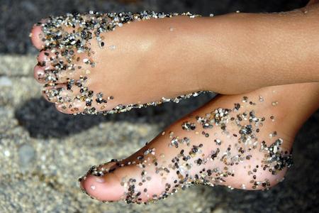 Gepflegte Füße in Strandform
