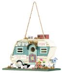 Royal Gardineer Nistkasten in Wohnwagen-Optik aus Holz, mit farbenfrohen Details