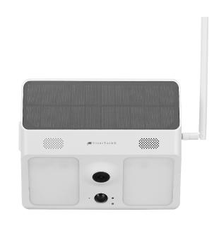 VisorTech Kabellose WLAN-IP-Kamera IPC-780.solar mit Flutlicht, Full HD, Solarpanel, App, weiß