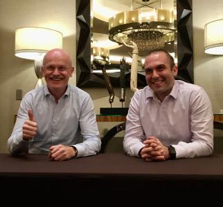 Left: Hans-Ulrich Frech, Global Vice President; GELITA Right: Alexander Lorestani, CEO and co-founder; Geltor