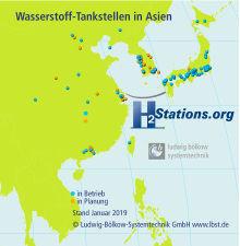 Deutschland hatte auch 2018 wieder den höchsten Zubau an Wasserstofftankstellen weltweit