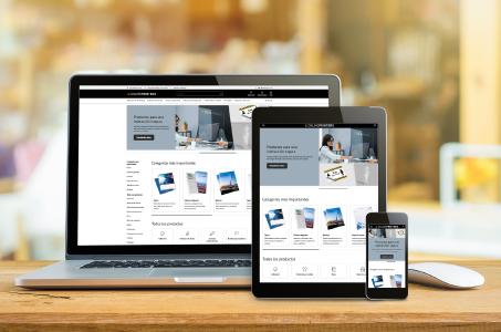 Der Onlineshop von ONLINEPRINTERS wurde kürzlich einem ganzheitlichen Redesign unterzogen. Nun können sich Kunden unter onlineprinters.es auch via Smartphones und Tablets über die mehr als 5.000 Druckprodukte informieren, live konfigurieren und schnell und einfach bestellen. Langes Warten auf Angebot gehört damit der Vergangenheit an / Copyright: ONLINEPRINTERS GmbH