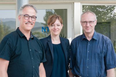 Neu im NTX-Team: Die Projektleiter Stefan Dalmühle (l.) und Rose Schenk mit Martin Wichert (r.)
