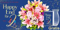 Blumenstrauß Lilienzauber inkl. Gratis Glasvase und dem Buch "Happy End für 2" für nur 29,99€