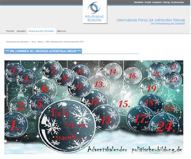 Musikalischer Adventskalender 2020 auf dem "Informations-Portal zur politischen Bildung"