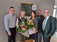 25-jähriges Firmenjubiläum bei der BKK ProVita: Michael Alt, Sybille Distler, Marietta Günl, Ulrich Bachl 