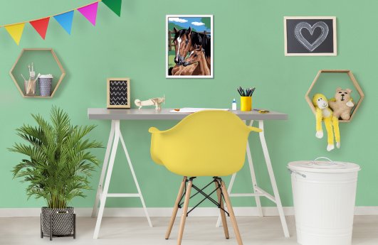 Ravensburger CreArt Pferd mit Fohlen Dekorationsszene.jpg