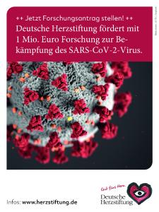 Deutsche Herzstiftung stellt 1 Million Euro für Forschung zur Bekämpfung des SARS-CoV-2 Virus zur Verfügung