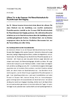 Pressemitteilung Offene Tür in der Passauer Wolf Berufsfachschule für Physiotherapie Bad Gögging.pdf