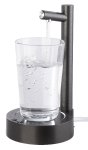 Rosenstein & Söhne Akku-Trinkwasser-Pumpe mit Edelstahl-Auslass und Becherablage, schwarz